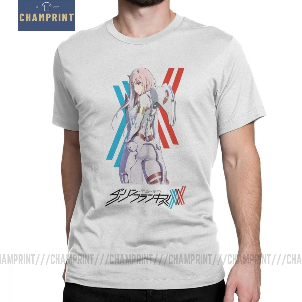 Футболка Гая в Franxx 02 Костюм Пилота Zero Two Мужская футболка стильная из 100% хлопка с