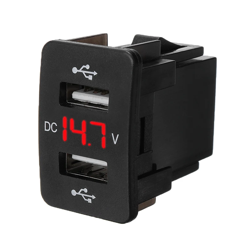 3.1A автомобильное зарядное устройство розетка двойной USB порт зарядное напряжение дисплей адаптер питания Разъем питания светодиодный Вольтметр метр для сотового телефона