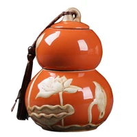 ceramic gourd tea can puer sealed jar celadon storage tank kungfu black tea oolong ceremony accessories teaware gift box