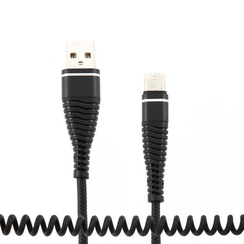 Satin Al USB-C C Tipi Kablo Sarmal Yay Spiral Tip-c Erkek Uzatma Kablosu Veri Sync şarj Kablosu şarj Kablosu Samsung
