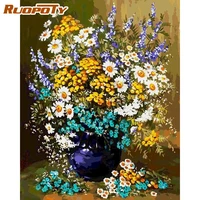 ruopoty diy painting by numbers for adults flowers picture wall art acrylic paint on canvas handpainted for diy gift artcraft