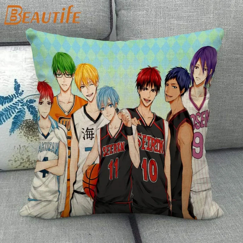 Наволочка Kuroko No Basuke наволочка с аниме 45x45 см из экологически чистого хлопка и льна