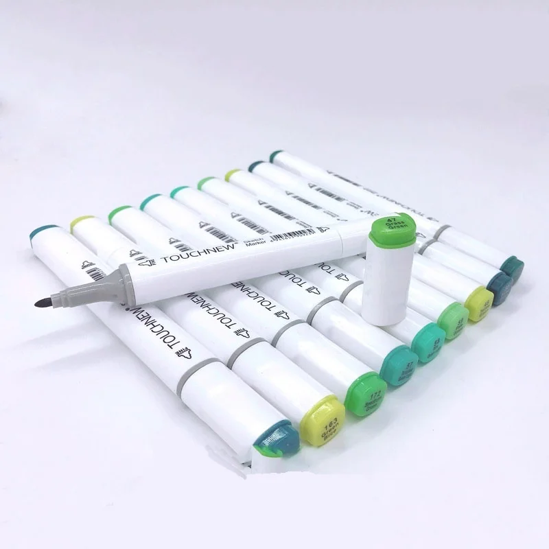 TOUCHNEW 10 шт. зеленый набор цветов художник двойная головка маркеров манга