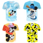 Летняя новая стильная футболка с Микки Маусом, детская Милая Одежда большого размера, уличная мода с 3D-принтом, свитшот для косплея для мальчиков и девочек с героями мультфильмов