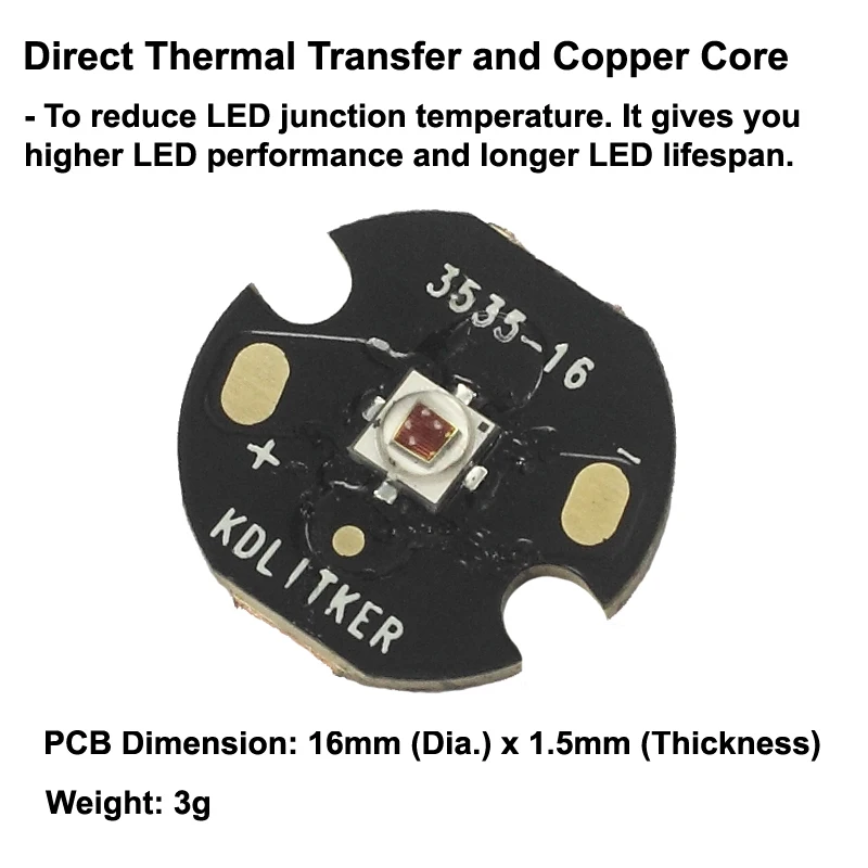 Cree XP E2 28 F2 Дальний Красный 730nm светодиодный излучатель с KDLITKER DTP Copper MCPCB (1