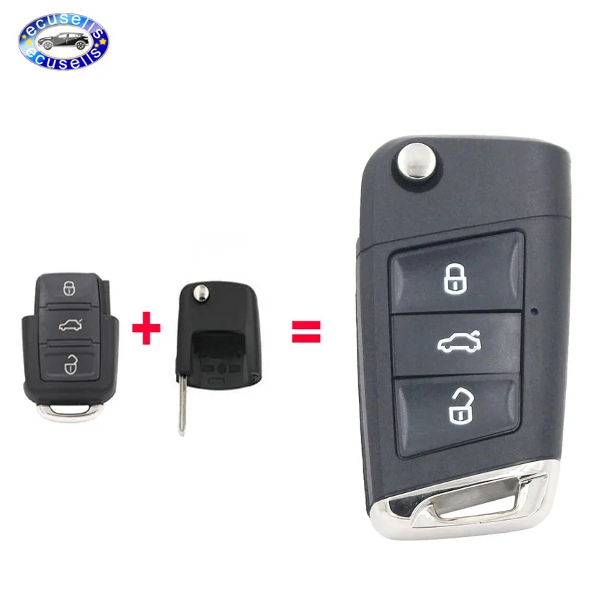 3 чехол для ключей с кнопками Новый Складной автомобильный брелок ключа гольфа