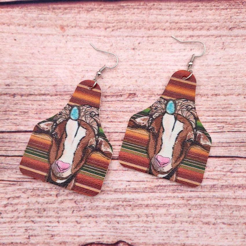 Новинка 2022 г. уникальные рождественские висячие серьги из искусственной кожи с