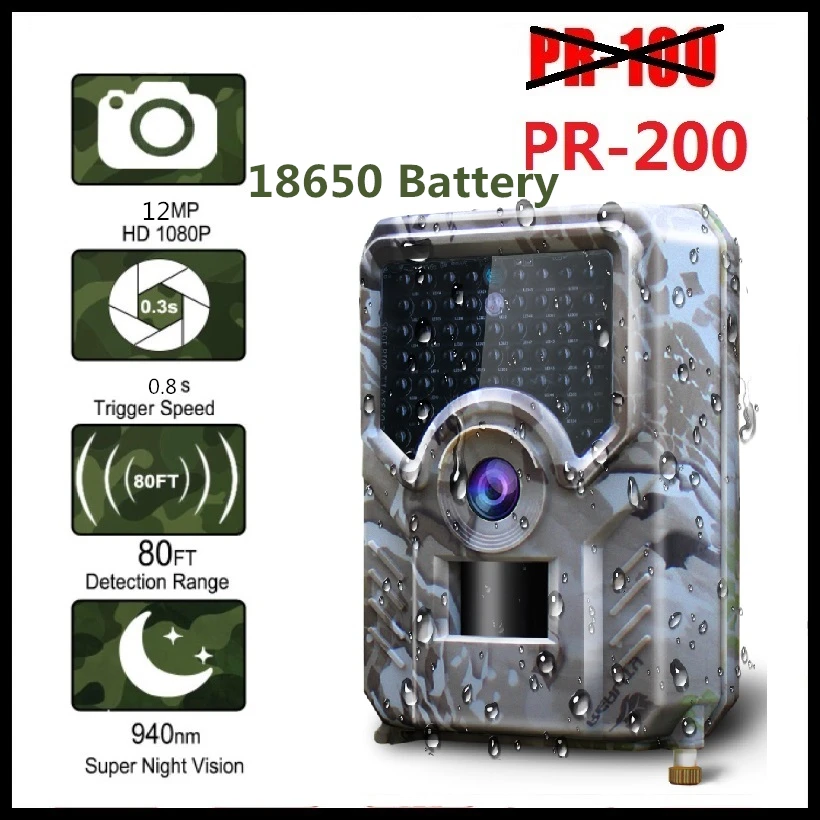 

Камера ночного видения HD 12MP 49pcs 940nm, инфракрасная камера, светодиодный, Охотничья камера 18650 аккумулятор, дикая природа, фотоловушка, инфракр...