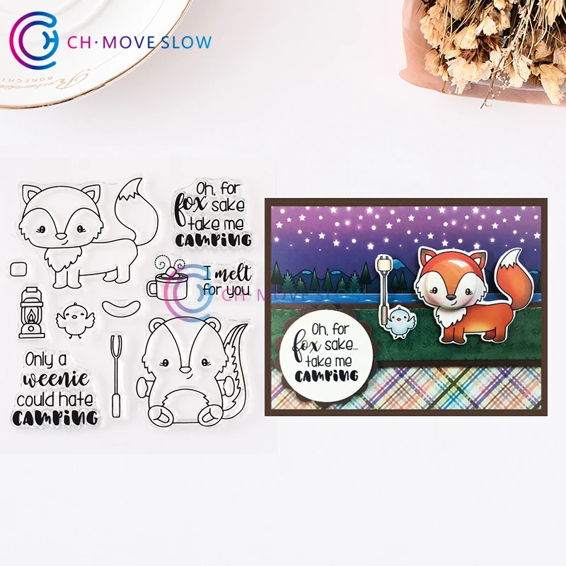 CH Cute Fox прозрачный силиконовый штамп/печать для DIY скрапбукинга/фотоальбом