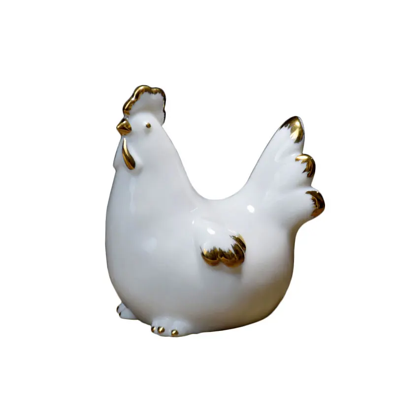 

white ceramic chicken figurines home decor porcelain cock hen ornament home decoration accessories porcelain animal sculpture