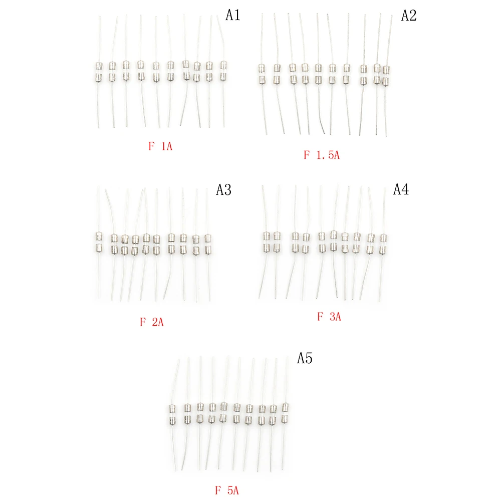 10 шт./лот 250 в двойной Железный колпачок осевой медленный стеклянный