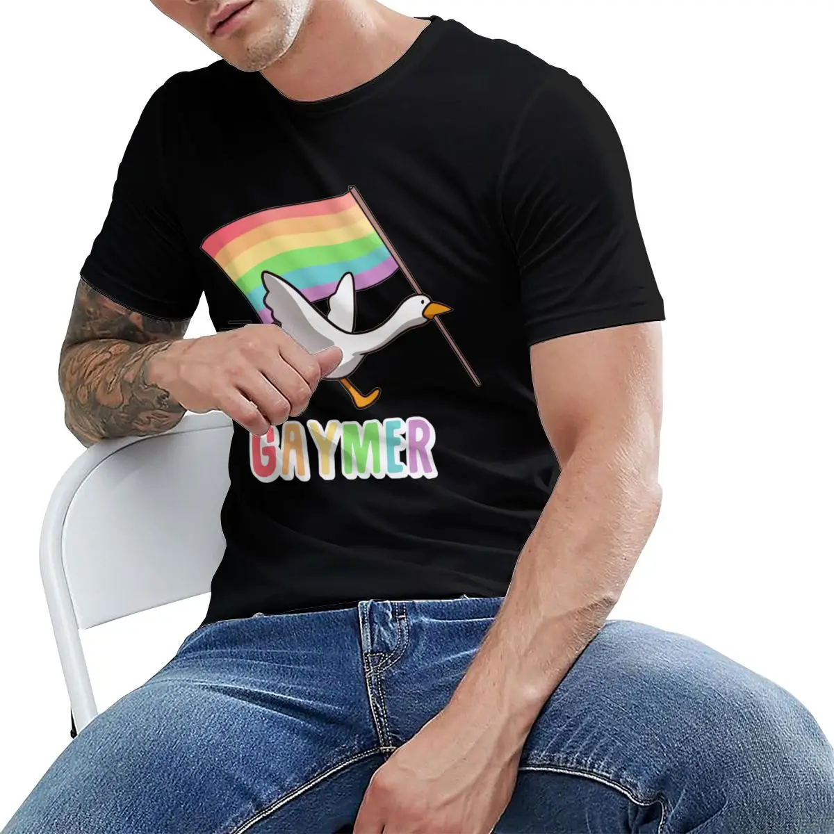Забавная футболка унисекс с круглым воротником для геев Gaymer Gay Pride|Мужские