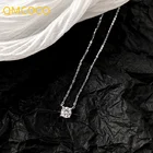 QMCOCO простое ожерелье из серебра 925 пробы с квадратным Цирконом для женщин и девушек подарки на день рождения модные темпераментные Изящные Ювелирные изделия Подарки