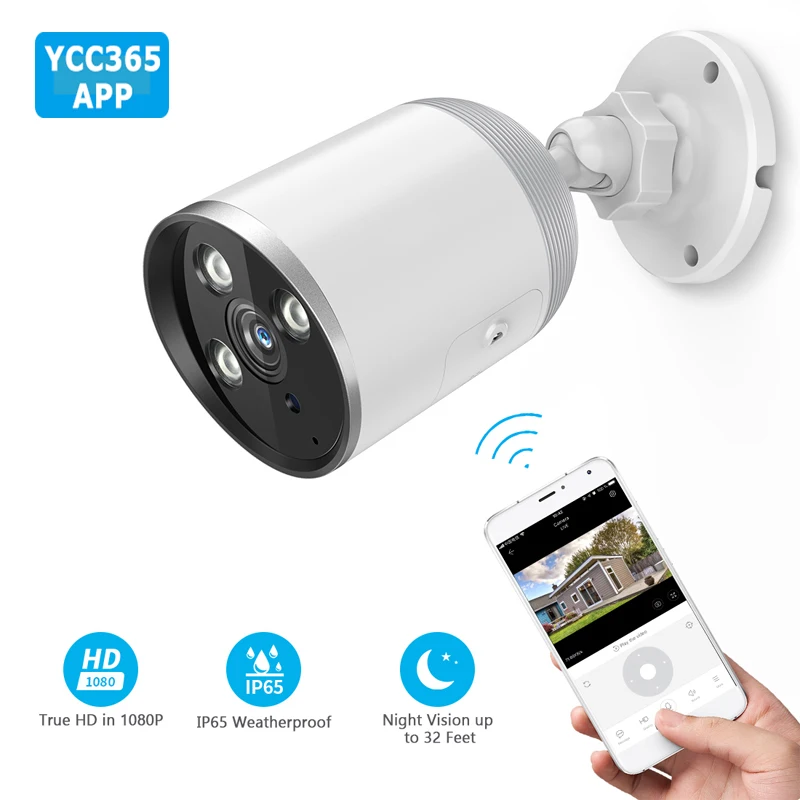 YCC365 2MP наружная камера безопасности 1080P Водонепроницаемая цилиндрическая ip