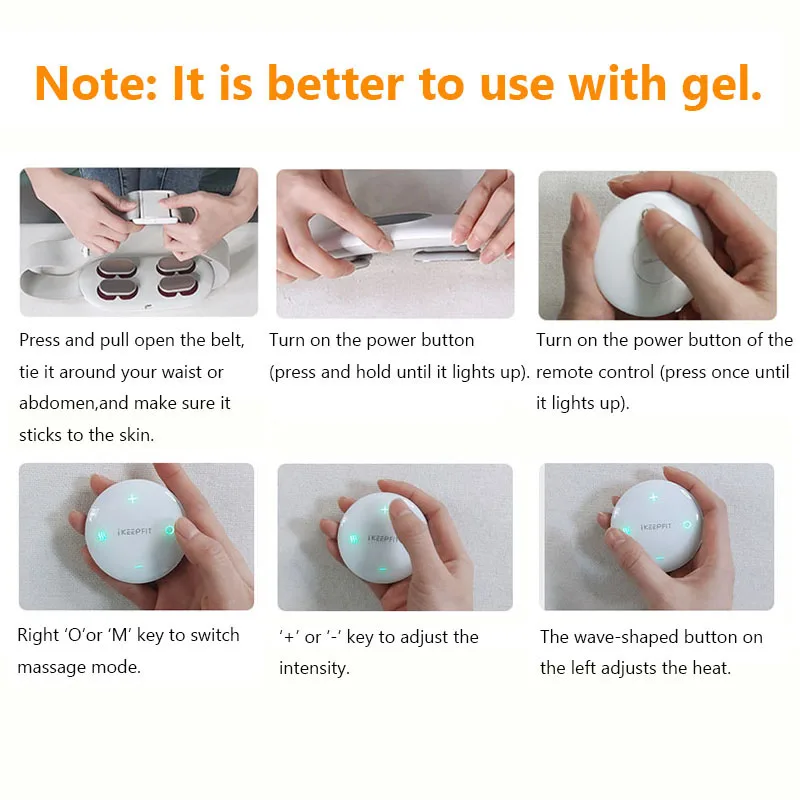 

iKEEPFIT Smart Wireless Waist Massager Electric Lumbar Abdominal Massage Heating Low Frequency Pulsed Infrared Light Relief Pain