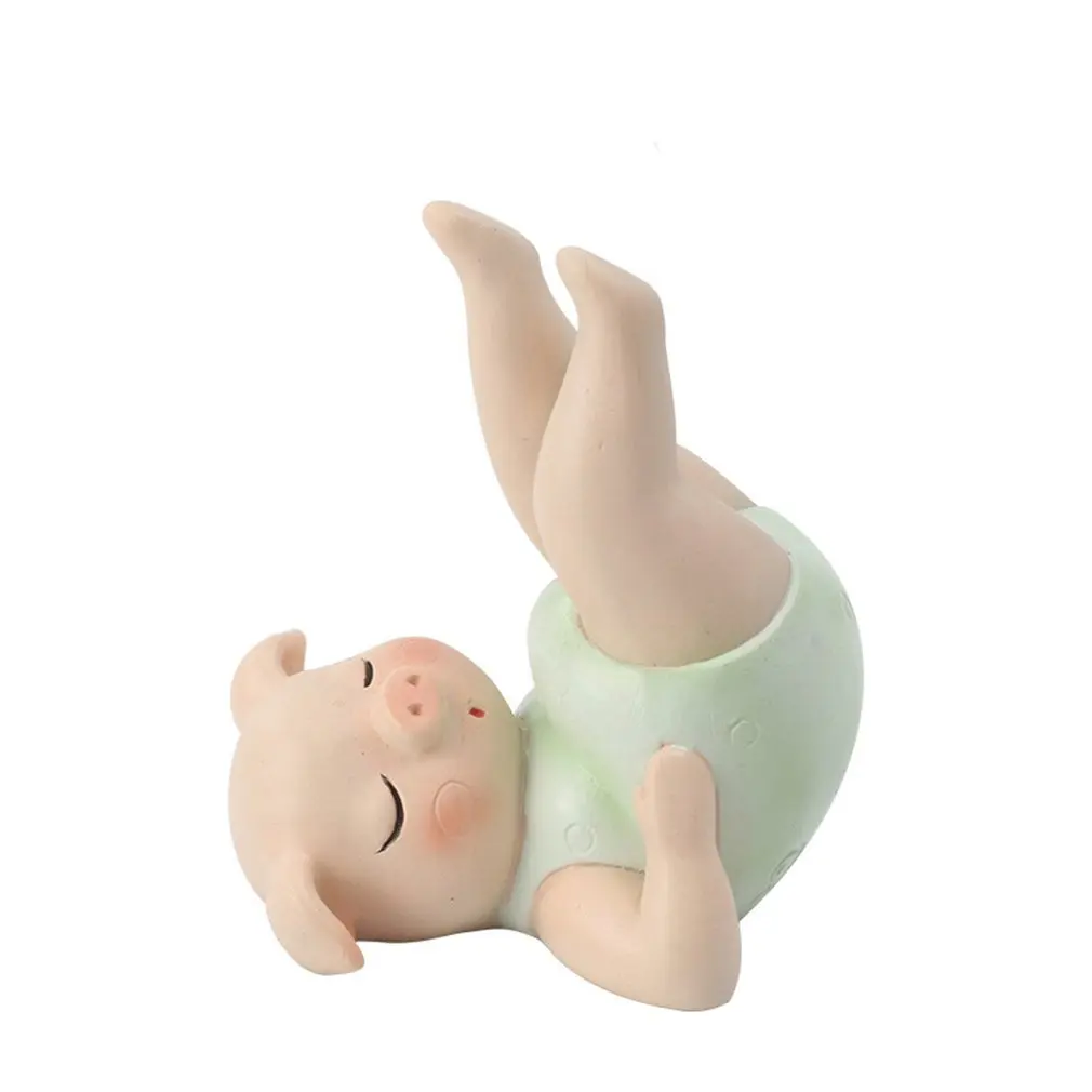 1PC Yoga pig portraits doll Family Animal Model Figurine Home Decor Miniature Garden Decoration Dolls Kids Toy Resin Craft | Дом и сад