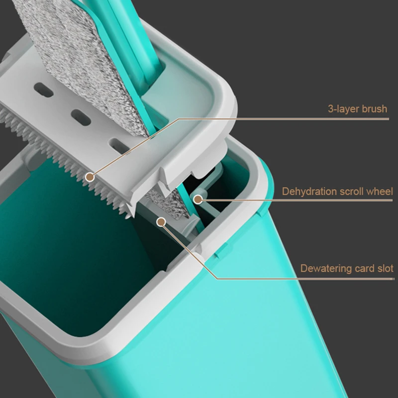 Швабра с автоматическим вращением для дома мытья полов без рук ультратонкая