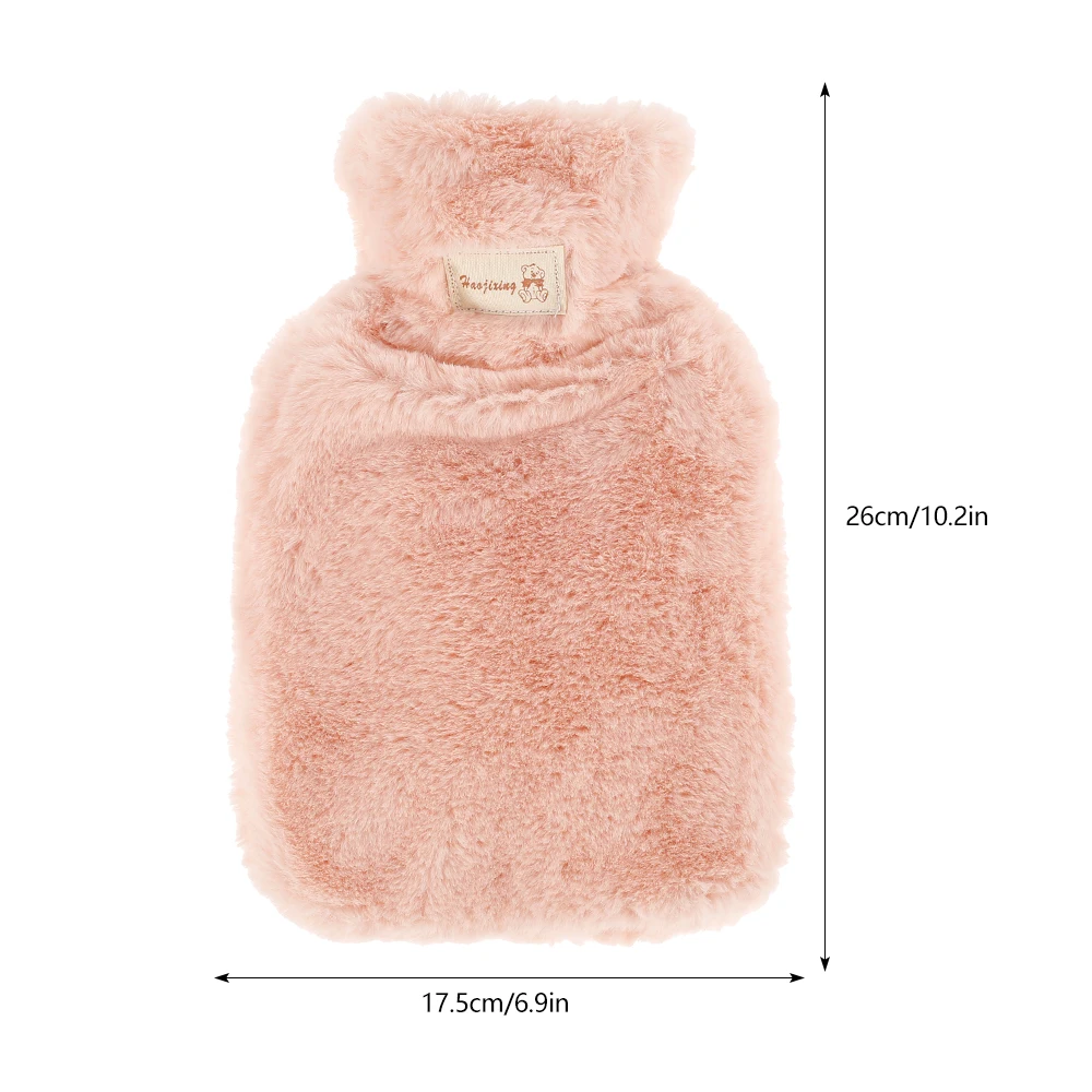 8001800ml hot water bottle cover to keep warm in winter portable and reusable protection plush covering washable and leak proof free global shipping