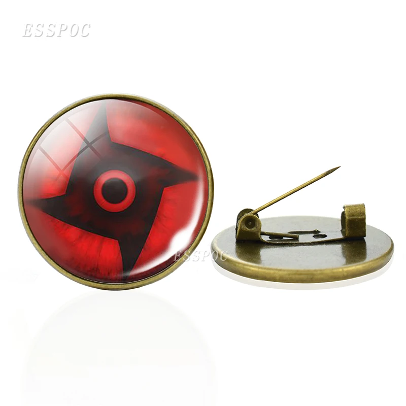 Uchiha Clan Rinnegan Sharingan глаз браслет Аниме Наруто плетеный кожаный браслет Наруто Саске Итачи Какаши Косплей ювелирные изделия - Окраска металла: Brooch 9
