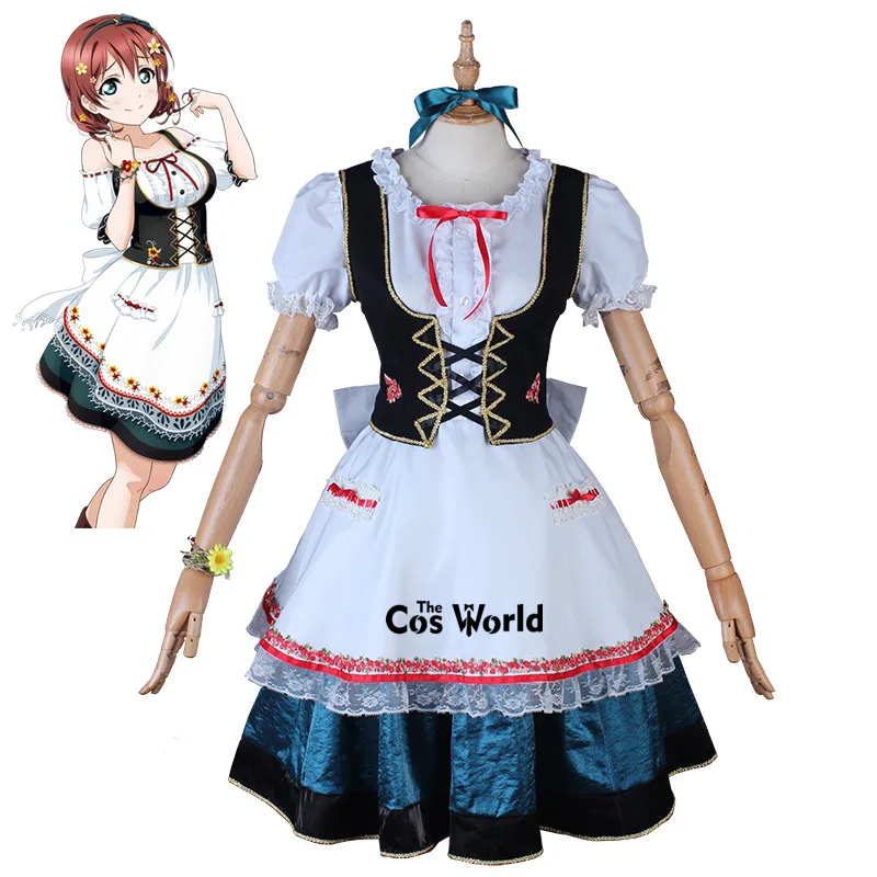 Love Live! Nijiguan старшая школа Idol клуб Эмма Верде платье горничной Униформа наряд