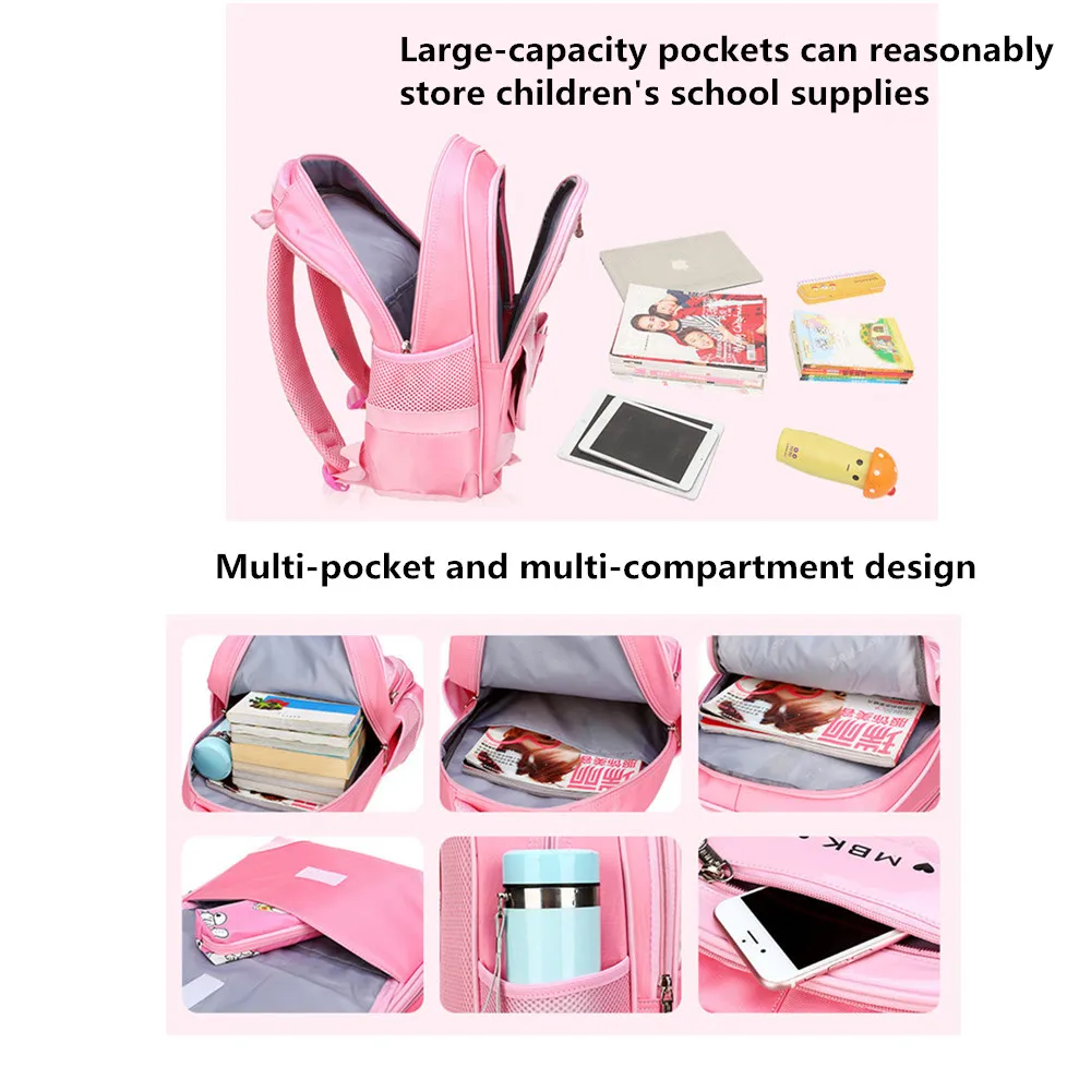 2 шт./компл. Детские рюкзаки принцессы школьные ранцы с бантом для девочек