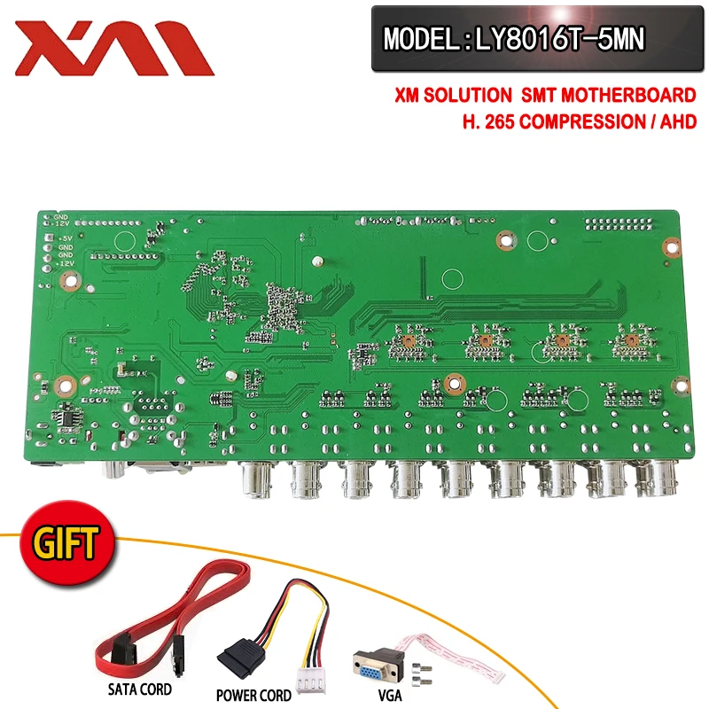 XMeye Face Detection 5M-N 16ch Coaxial AHD 6in1 DVR Motherboard LY8016T-5MN | Безопасность и защита