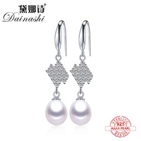 2020 new 100 natural freshwater pearl drop earrings silver 925 shiny aaa zircon fashion high quality jewelry gift for women hot