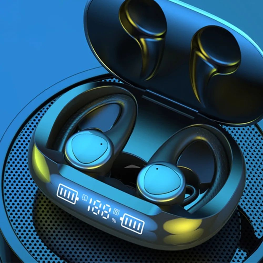 

TWS Ear Hook Headphones Bluetooth Wireless Sports Headset Noise Reduction Music Earphones Earbuds With Mic for Smartphone