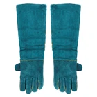 Защитные перчатки от загрязнений для ловли собак, кошек, рептилий, животных, ультразеленые кожаные защитные перчатки для ухода за домашними животными