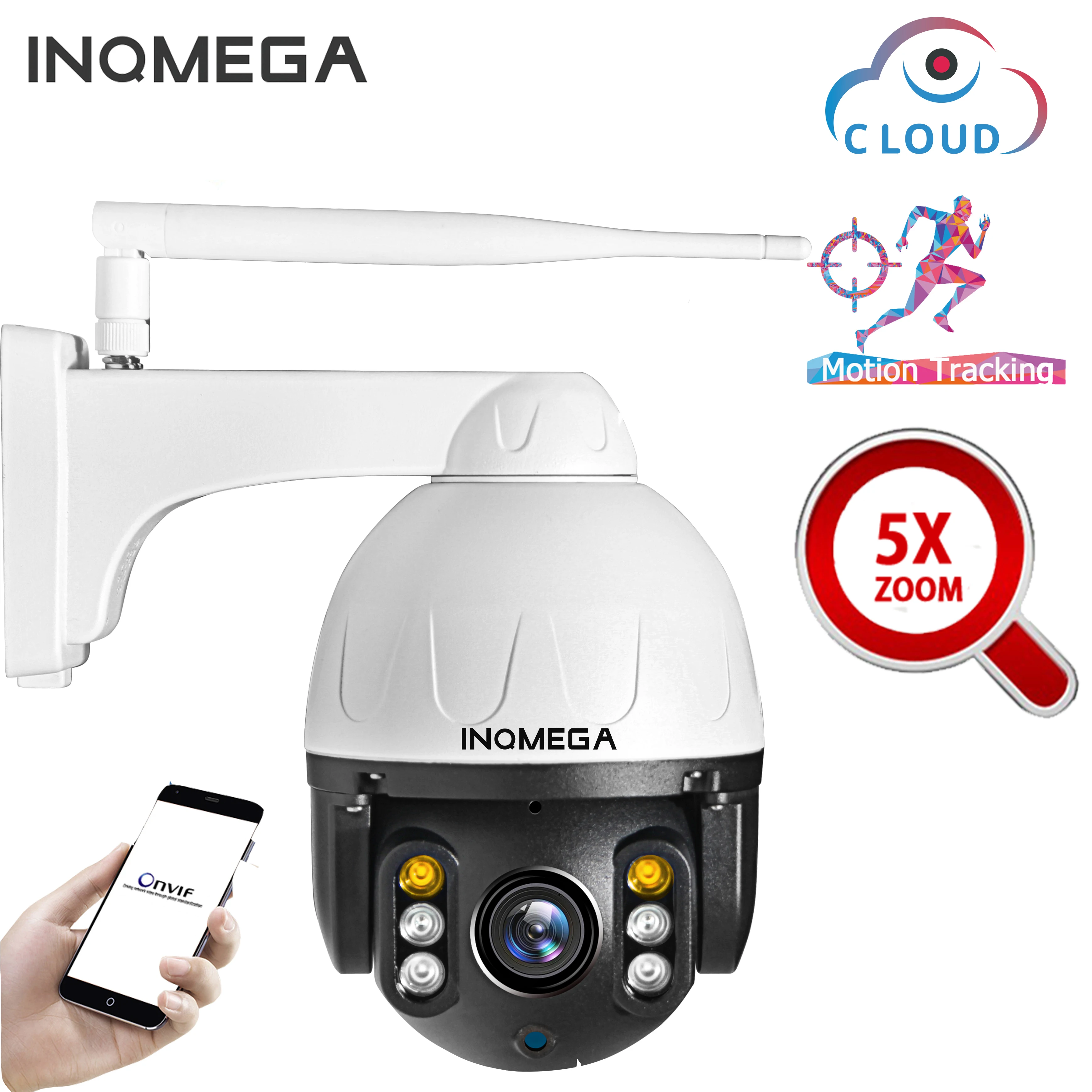 INQMEGA CCTV наружная PTZ IP камера WIFI скоростная купольная с функцией автоматического