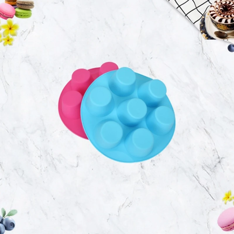 

7 Cavity Round Muffin Cup Silicone Mold Cake Mold Muffin Cup Silicone Bakeware Baking Pan Tray Mould Muffin Cupcake Mold TLSM