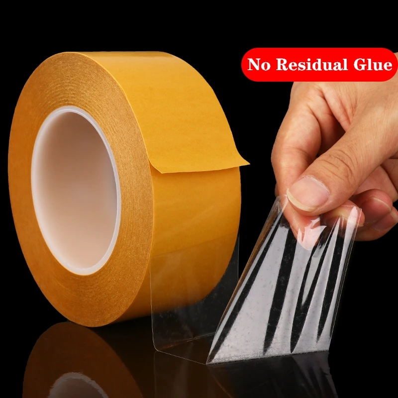 

50M High Temperature Resistance PET Double Sided Tape Traceless Transparent Heat Resistant Strong Double-Sided Adhesive Tape