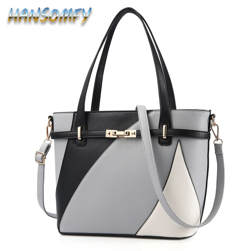 HANSOMFY женская кожаная сумка через плечо большая Женская Роскошная кошелек