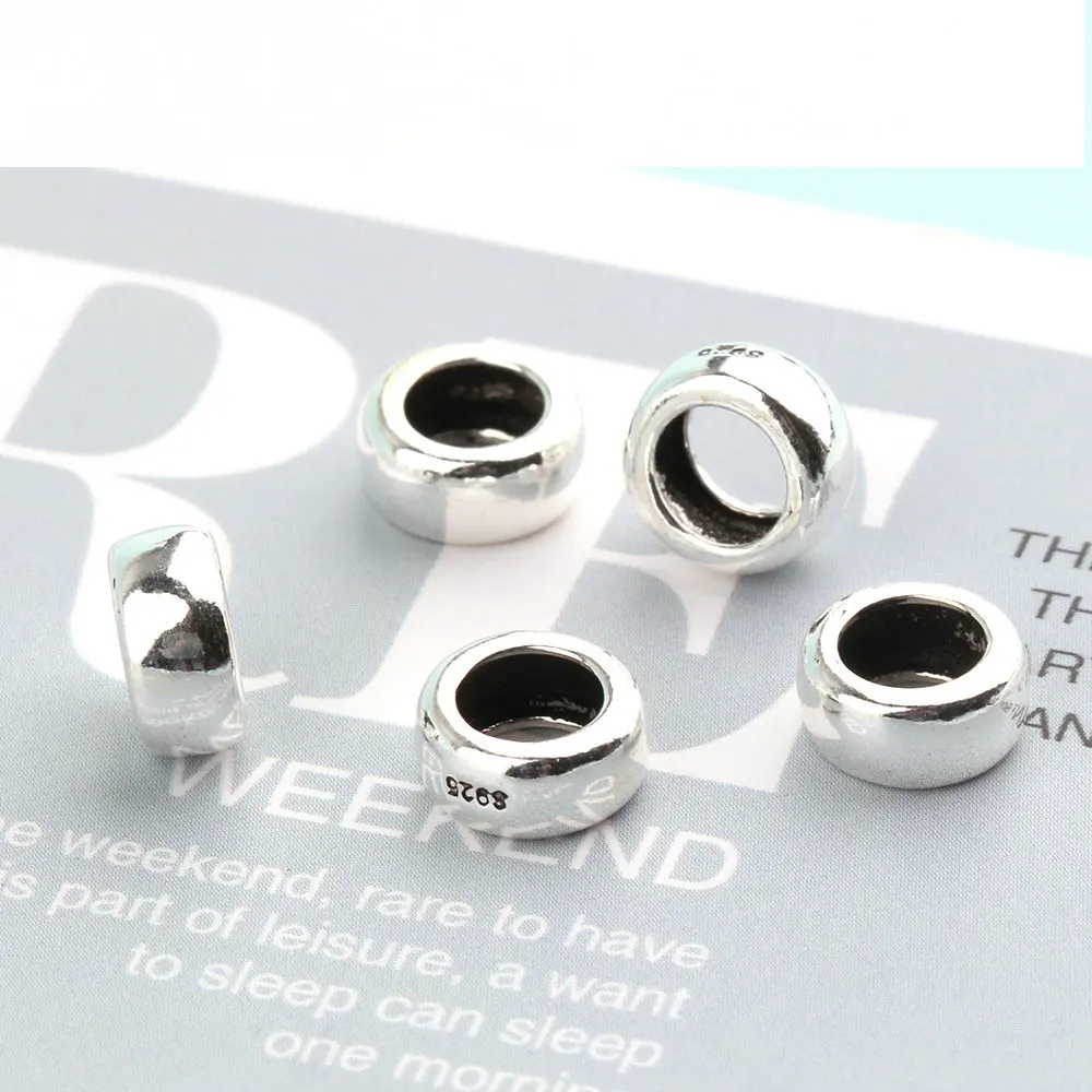 3.7*7.9MM 925 Sterling Silver Spacer Beads Retro S925 Loose for Bracelet Making DIY Jewelry Finding | Украшения и аксессуары