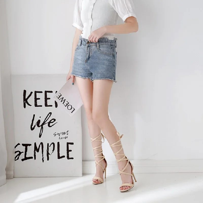 

My-Love Hot Sale Europe Style Women Sandals Fine Heels Plus Size Female High Heels Sandals Bling Lace Up Luxury Sandals