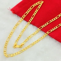 hip hop 24k gold necklace real gold 4mm505560657075cm ferrero mens necklace