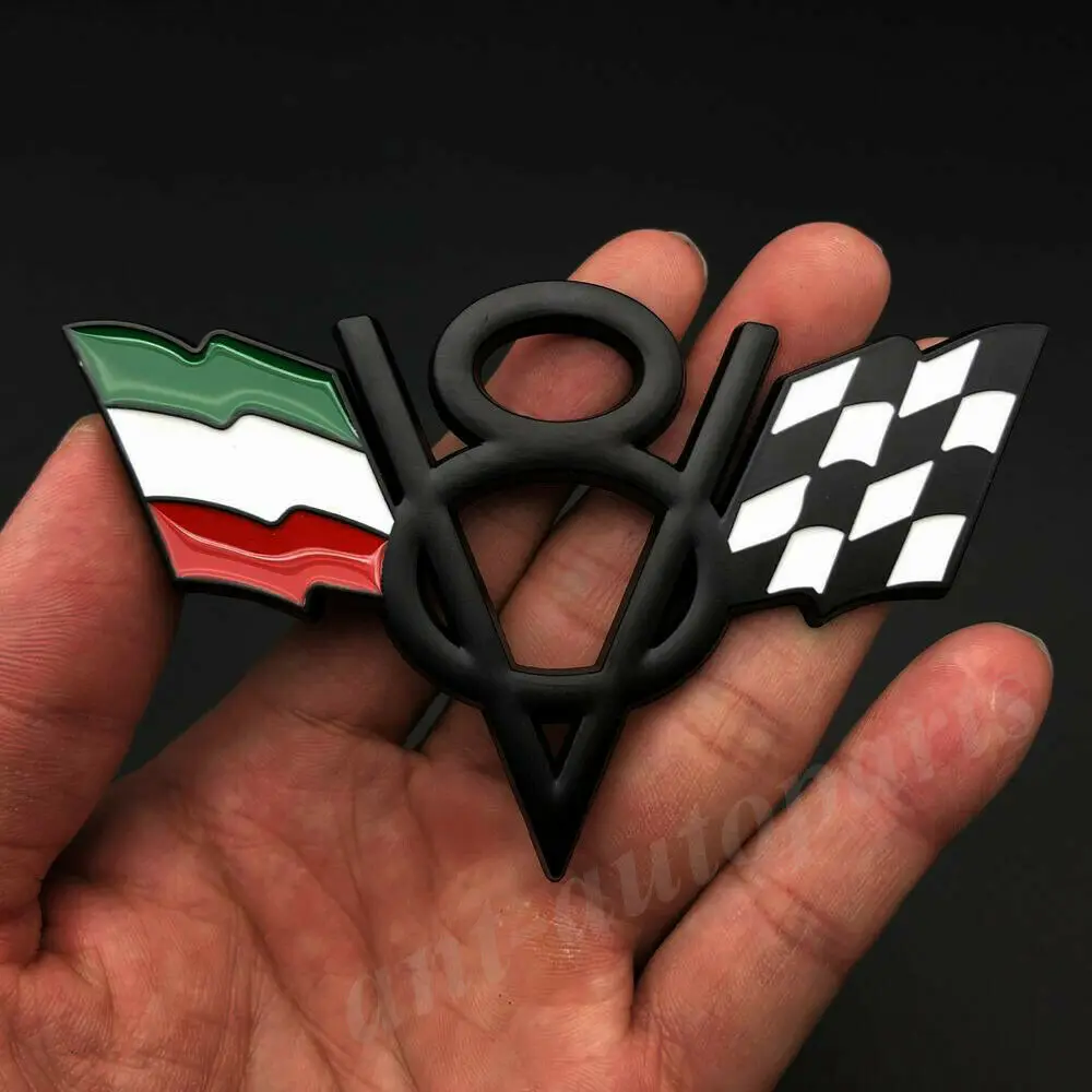 

3D Metal Italy Italian Flag V8 Vintage Car Trunk Emblem Badge Decal Sticker