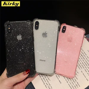 shining glitter powder black phone cases for iphone 13 12 11 pro xs max xr 8 7 plus transparent soft shockproof bling back cover free global shipping