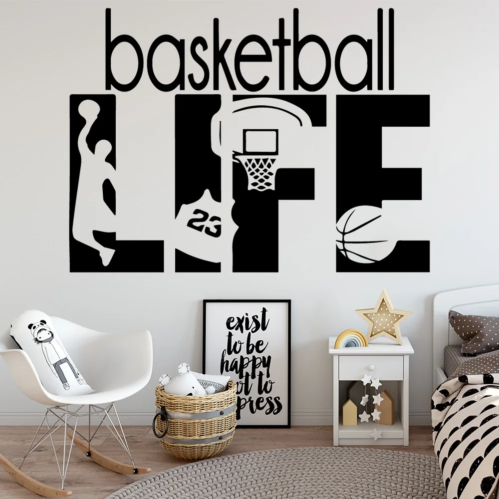 

Vinyl Wall Sticker Basketball Life Wall Decal For Kids Babys Rooms Home Decor Stickers Wallpaper muursticker