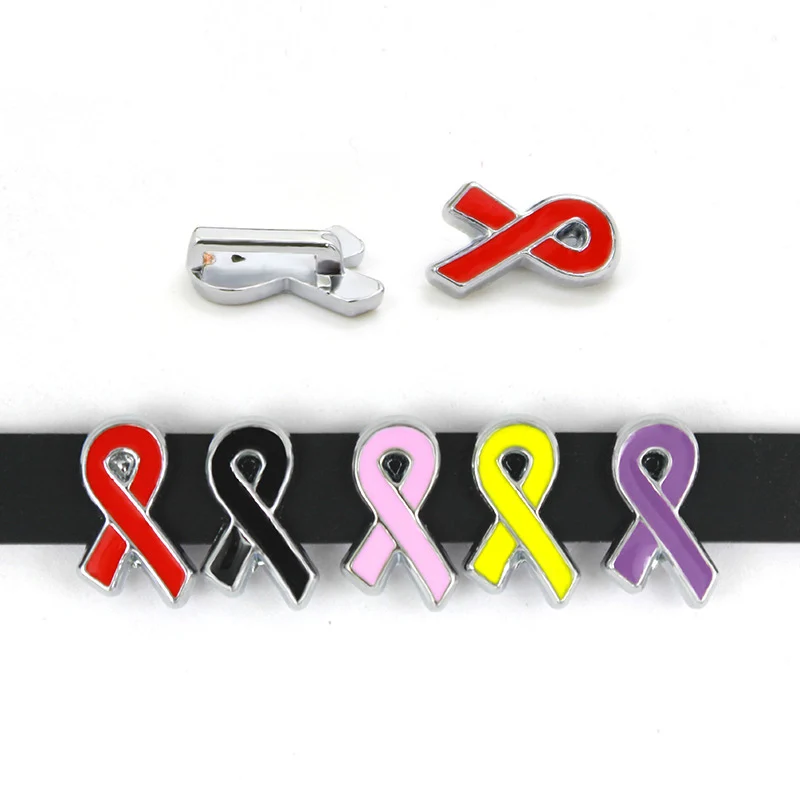 10pcs/lot Ribbon Internal Dia 8mm Slide Charm DIY Accessories Fit 8mm Wide Belt Pet Collar