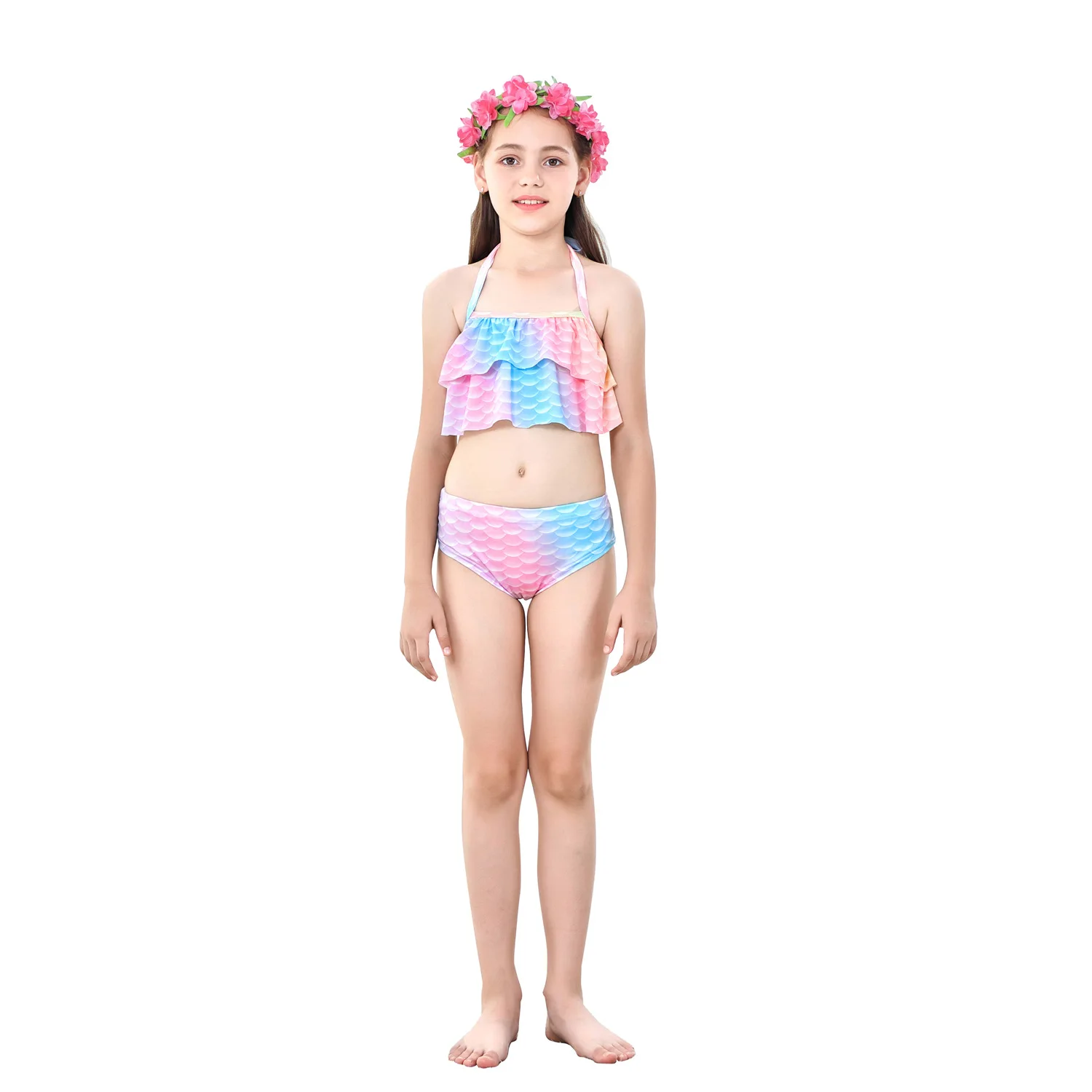 kids swimmable mermaid tail for girls swimming bating suit mermaid costume swimsuit children swimsuit fantasy beach bikini free global shipping