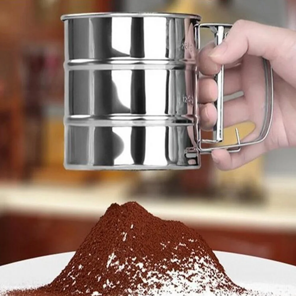2019 Нержавеющая Сталь мука кружка-сито дизайн муки сито шейкер выпечки