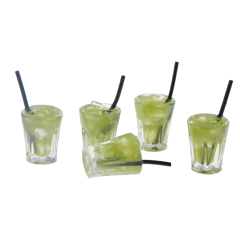 

5 шт. мини кукольный домик миниатюрная пищевая Смола бутылка для фруктов имитация напитков модель игрушки фруктовый напиток игра кукольный ...