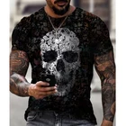 2022 футболка оверсайз с принтом черепа и покера, повседневная мужская летняя очень большая футболка с 3D-принтом, комфортная дышащая футболка, Топы, футболка