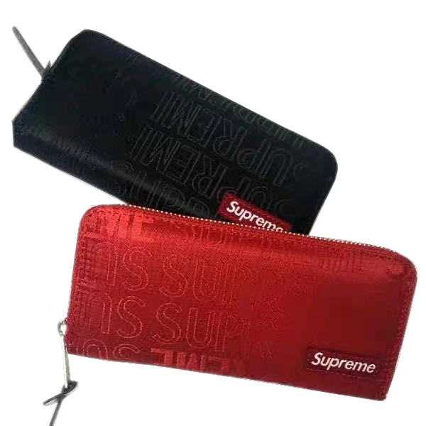 

2021New Products Supreme Long Handbag Full Embroidered Ladies Coin Purse Men's Couple Wallet