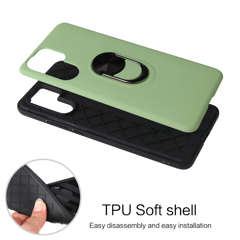Heavy Duty Car Magnet Armor Case For Huawei P30 pro Lite Rubber Cover 360 Rotating Stand |