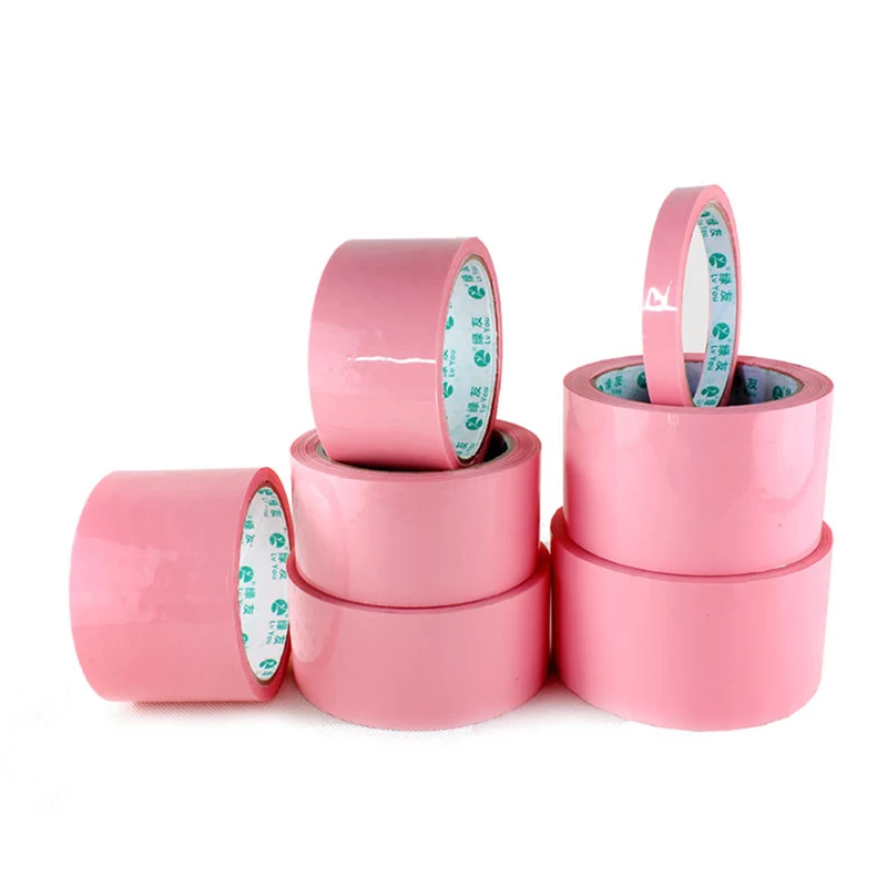 1 Roll 9 Sizes Pink Packing Tape BOPP Adhesive Courier Box Sealing Business Office Supplies | Канцтовары для офиса и дома