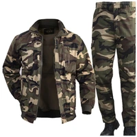 mens cotton military jacket cargo pants set man tactical camouflage multicam combat uniform bomber soft winter outdoor workwear