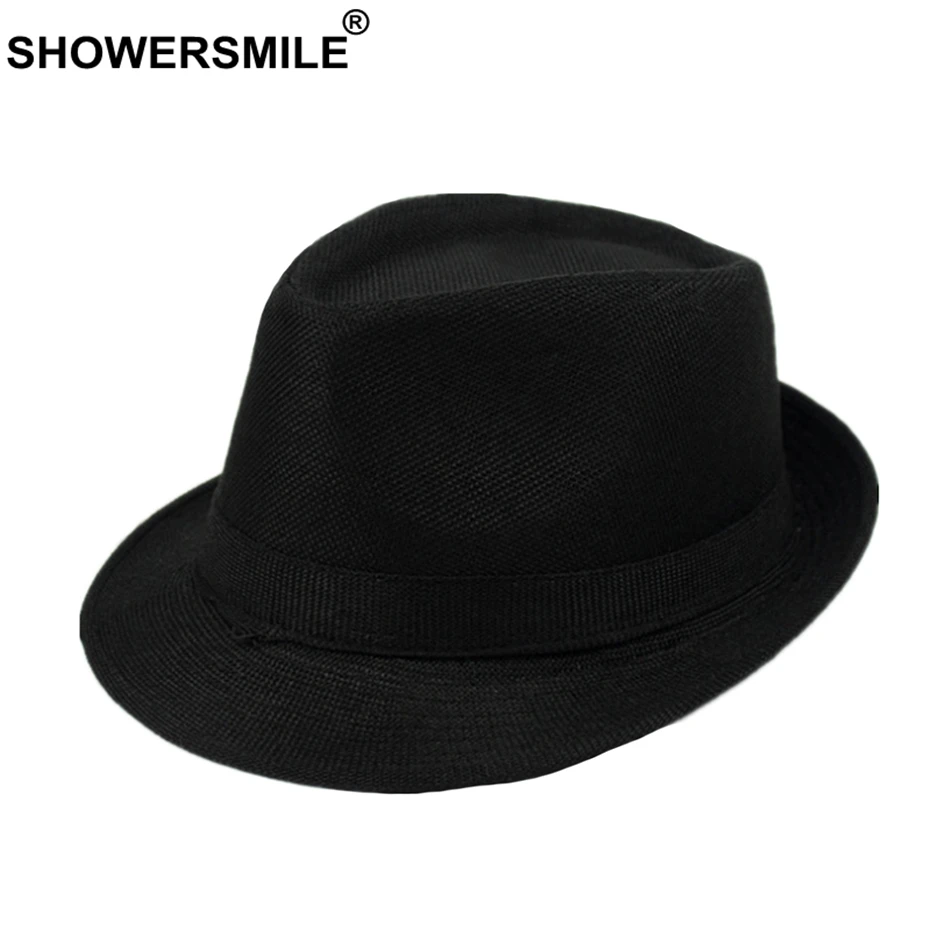 Shouresmile Мужские фетровые шляпы Классические однотонные льняные кепки в стиле джаз