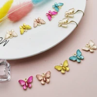 10pcspack 1317mm gold color tone butterfly charms pendants alloy metal enamel charms for diy jewelry making